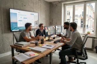 Équipe d'une agence web en Charente-Maritime travaillant sur des projets de création de sites internet