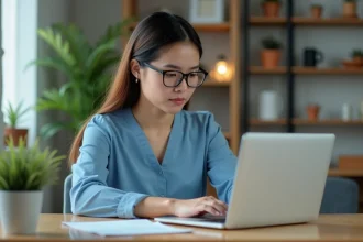 Femme professionnelle en train de personnaliser un tableau de bord