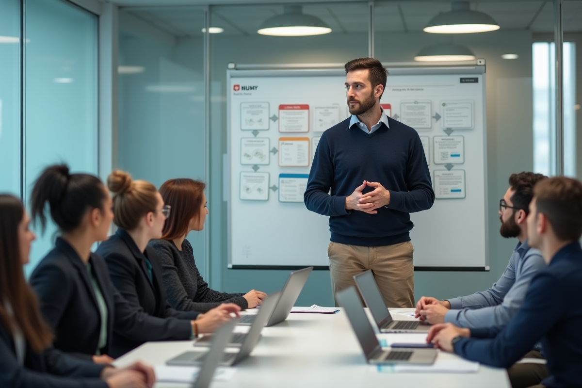 Manager expliquant le processus d