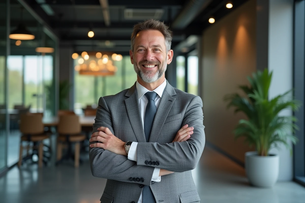 Homme daffaires dans un espace de coworking urbain