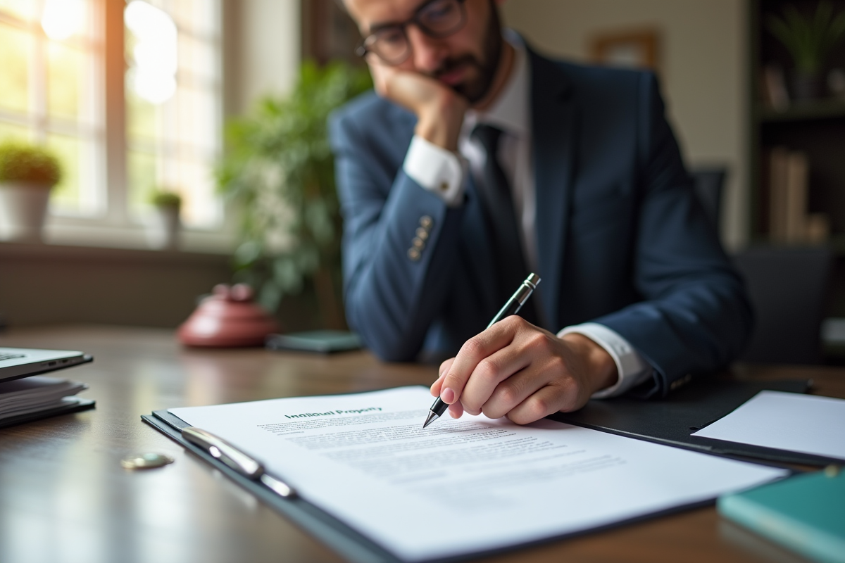 Professionnel d'affaires signant un document important