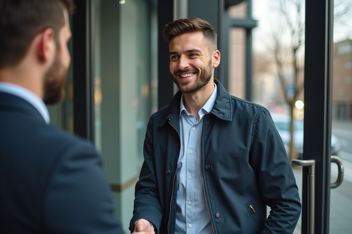 Homme serrant la main d